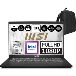 Msı Modern 14 Intel Core I7 1255U 16GB 1tb SSD Windows 11 Pro 14" Intel® Iris® Xe Graphics Fhd IPS Taşınabilir Bilgisayar C12MO1039XTRP02 + Zetta Çanta