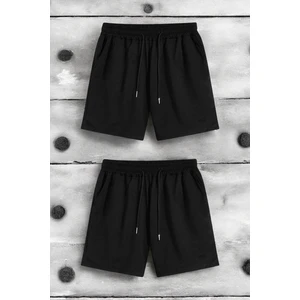 Only Trendwear  2'li Paket Unisex Pamuklu Rahat Penye Şort