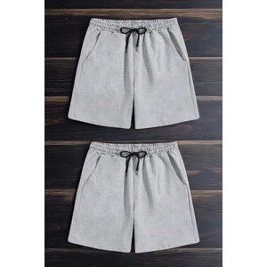Only Trendwear  2'li Paket Unisex Pamuklu Rahat Penye Şort