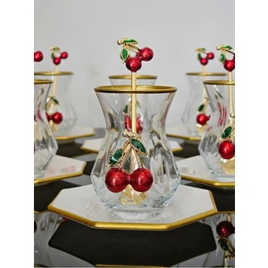 Atlas Çay Set 18 parça Krem Kirazlı