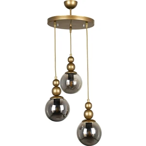 Pera Jewelry Modern Spor Avize 3lü Sarkıt Füme Cam