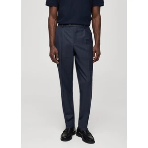 Man Plise Detaylı Soğuk Yün Pantolon