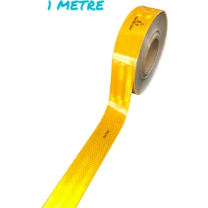 Tüvtürk Onaylı Reflektör Fosforlu Düz Şerit Bant  Sarı 1 Metre E8 Belge