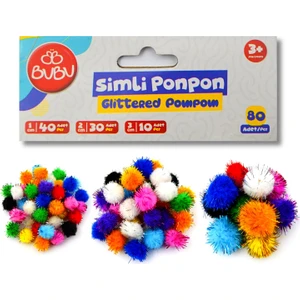 10 20 30 mm Karışık Simli Ponpon 80'li HS0026