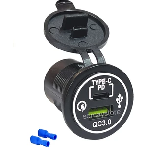 Marin Tekne Pano Tip USB 3.0 + Type-C Soketi 12-24V