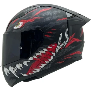 Rapıd 2 Race Kaıju Mat Siyah-Kırmızı Kask