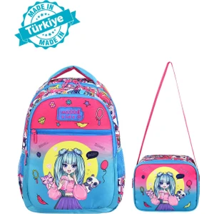 Anime Kız Desenli Lisanslı İlkokul Çantası Beslenme Çantalı 24303