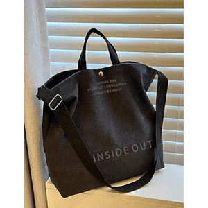 De Plein Inside Out Gri Kanvas Tote Büyük Kadın Omuz Çantası (Yurt Dışından)