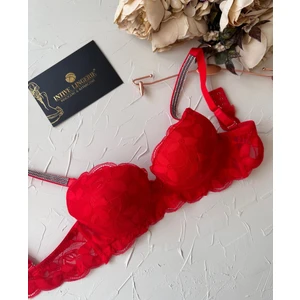 Intive Lingerie Jasmine Askıları Parlak Taşlı Hafif Destekli Dantelli Soft Cup Ithal Sütyen (B-C Cup)
