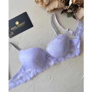 Intive Lingerie Jasmine Askıları Parlak Taşlı Hafif Destekli Dantelli Soft Cup Ithal Sütyen (B-C Cup)