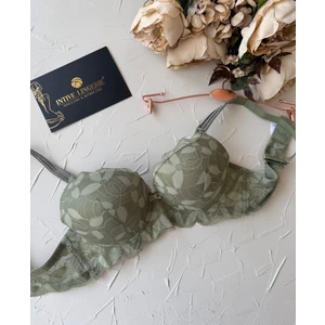 Intive Lingerie Jasmine Askıları Parlak Taşlı Hafif Destekli Dantelli Soft Cup Ithal Sütyen (B-C Cup)