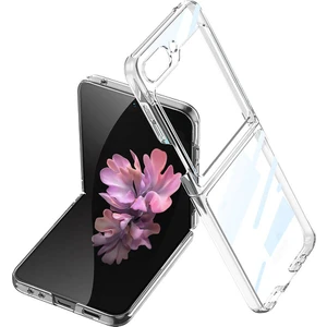 Megafox Teknoloji Samsung Galaxy Z Flip 6 Uyumlu Kılıf Full Şeffaf Camlı Kamera Korumalı Kıpta Kapak, Şeffaf
