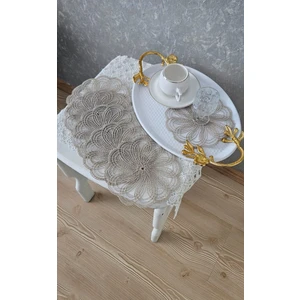 Zesa Home 6 Lı Kahve Yanı Şık Sunum Güpür Tül Peçeteler