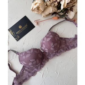 Intive Lingerie Jasmine Askıları Parlak Taşlı Hafif Destekli Dantelli Soft Cup Ithal Sütyen (B-C Cup)