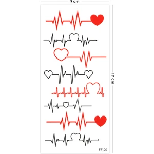 BP Tattoo Pulse Geçici Dövme Ritim Kalp Atışı Nabız Dövmesi Unisex