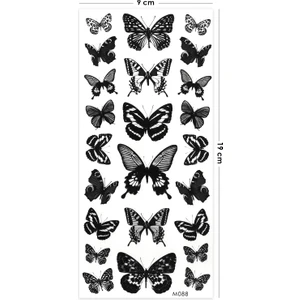 BP Tattoo Siyah Kelebekler Geçici Dövme