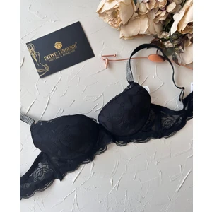 Intive Lingerie Jasmine Askıları Parlak Taşlı Hafif Destekli Dantelli Soft Cup Ithal Sütyen (B-C Cup)