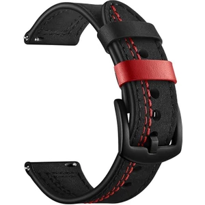Samsung Galaxy Watch 7 40 / 44 mm Uyumlu Deri Kordon Spor Dikişli Deri Kayış