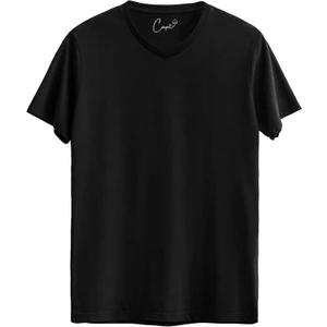 %100 Pamuklu V Yaka Standart Kesim Basic Tişört