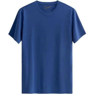 %100 Pamuklu V Yaka Standart Kesim Basic Tişört