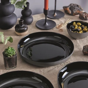 Vıcky Temperli Siyah&gri Servis Tabağı 25 cm Luminarc