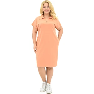 Kadın Büyük Beden Gömlek Yaka Elbise 5263-25