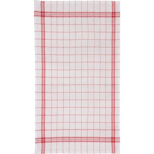 Latte Tekstil Beyaz Renkli Kırmızı Çizgili Pamuklu Kumaştan Pöti Kareli 4'lü Kurulama Bezi, Beslenme Örtüsü, Servis Peçetesi 50X70 cm