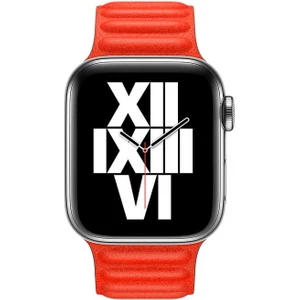 Apple Watch Ultra 49MM Kordon Uyumlu Krd-34 Deri Strap Kayış - Kırmızı