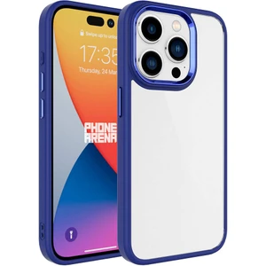 Apple iPhone 15 Pro Max Uyumlu Krom Kapak-Lacivert
