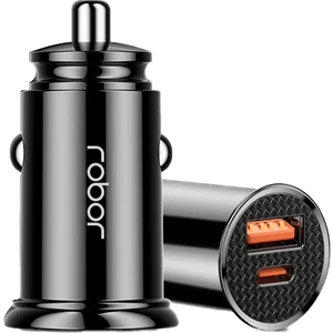 R215 Araç Şarj Cihazı - 20W Hızlı Şarj, USB ve Pd Type-C Bağlantı, Qualcomm Quick Charge, Kompakt Tasarım, Dayanıklı Yapı, Tak ve Çalıştır Özelliği - Siyah