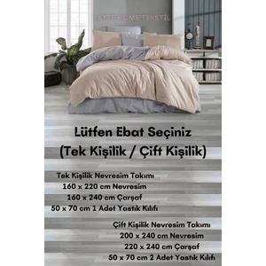 Latte Tekstil Almira Iki Renkli Çift Taraflı Kullanımlı  Pamuklu Ranforce Kumaş Nevresim Takımı (Tek /çift Kişilik)