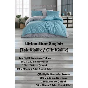 Latte Tekstil Almira Iki Renkli Çift Taraflı Kullanımlı  Pamuklu Ranforce Kumaş Nevresim Takımı (Tek /çift Kişilik)