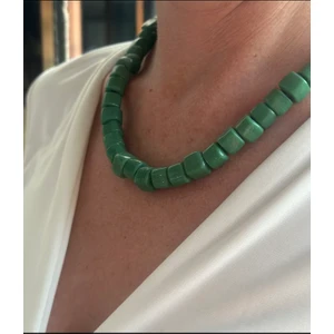 Mi Brillo Accessories Bodrum Cam Boncuk Yeşil Kolye