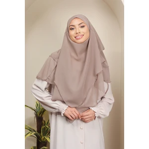 Sufle Tesettür Khimar Şal   Orta Boy