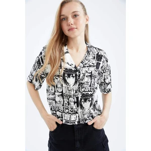 Coool Regular Fit Pijama Yaka Desenli Kısa Kollu Gömlek Z1663AZ23SM