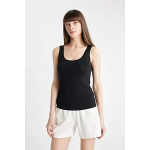 Regular Fit Pamuklu Basic Düz Siyah İç Atlet-Fall in Love R9041AZ24AU