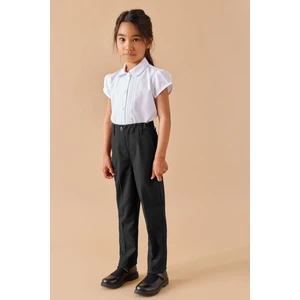 CMZ Collection Kız Çocuk Beli Bağcıklı Lastikli Trend Kolej Okul Pantolonu