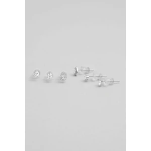So CHIC Minimal Tasarım 18 Ayar Beyaz Altın Kaplama Gümüş Çoklu Küpe
