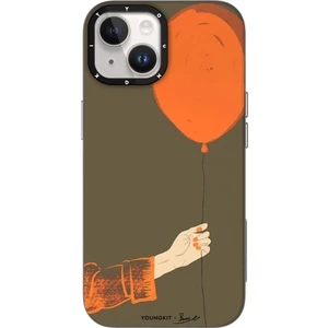Apple iPhone 14 Uyumlu Kılıf Magsafe Şarj Özellikli Youngkit Orange Serisi Flying Balloon Kapak Turuncu