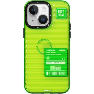 Apple iPhone 13 Uyumlu Kılıf Şeffaf Renkli Tasarım Youngkit Fluorite Serisi Kapak Yeşil