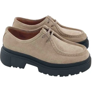Milonek Shoes 13083200 Bağcıklı Bej Süet