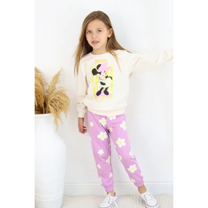 ZRA-0271-0272 Kurdelalı Minnie Mouse Baskılı Alt Üst Takım