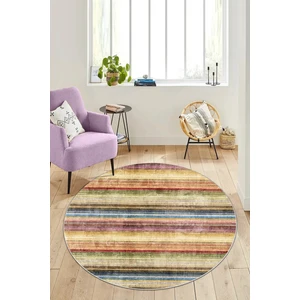 Thalia Home Renkli Çizgili Kaymaz Tabanlı Yıkanabilir Baskılı Halı Yolluk