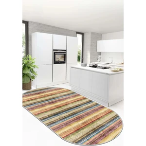 Thalia Home Renkli Çizgili Kaymaz Tabanlı Yıkanabilir Baskılı Halı Yolluk