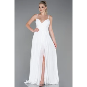 Bacak ve Sırt Dekolteli Şifon Abiye ABU1305