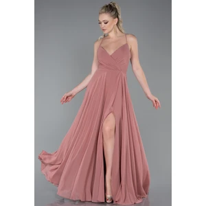 Bacak ve Sırt Dekolteli Şifon Abiye ABU1305