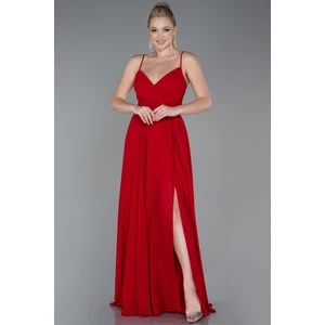 Bacak ve Sırt Dekolteli Şifon Abiye ABU1305