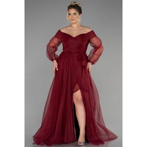 Kayık Yaka Uzun Kol Büyük Beden Abiye ABU1535