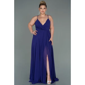 Yırtmaçlı Uzun Şifon Büyük Beden Abiye ABU1324