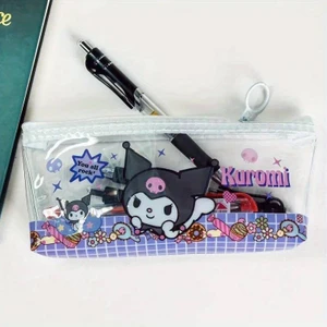 Şeffaf Kalem Kutusu, Sevimli Şeffaf Okula Hazırlık Malzemeleri Saklama Çantası Kırtasiye Kalemlik